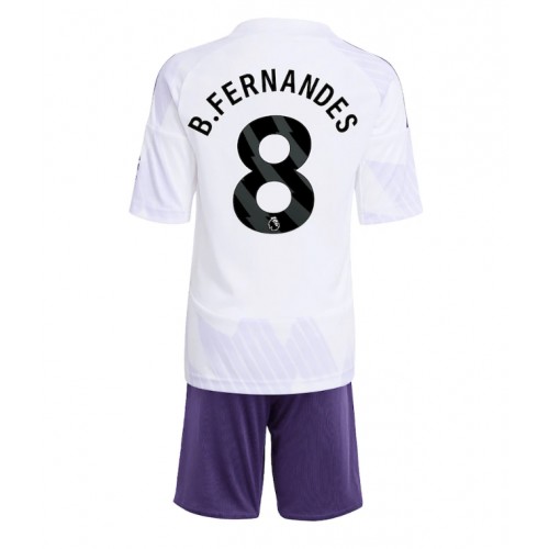 Manchester United Bruno Fernandes #8 Bortadräkt Barn 2025-26 Kortärmad (+ Korta byxor)